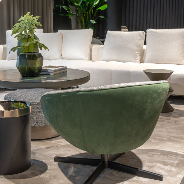 Minotti - Russel armchair Swivel set van 2st.